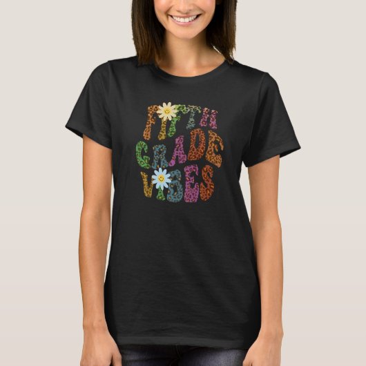 T-shirt Empreinte de léopard FIFTH GRADE VIBES Enseignant (Devant)