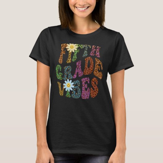 T-shirt Empreinte de léopard FIFTH GRADE VIBES Enseignant (Devant)