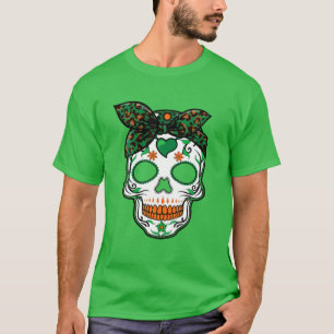 T-shirt Empreinte de léopard Irlandais Sugar Skull S Femme