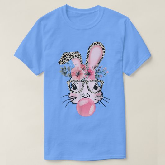 T-shirt Empreinte de léopard Lapin Bunny Blowbble Gum Est (Design devant)