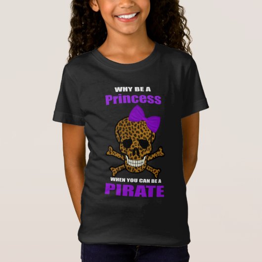 T-Shirt Empreinte de léopard Purple Bow Pirate Princess Sk (Devant)