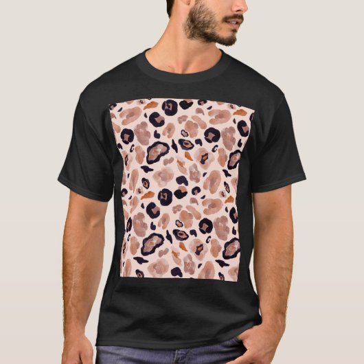 T-shirt Empreinte de léopard, sans soudure, arrière - plan (Devant)