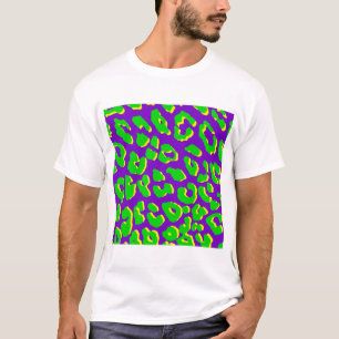 T-shirt Empreinte de léopard vert violet jaune