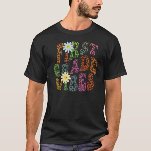 T-shirt Empreinte de léopard VIBES DE PREMIÈRE CLASSE Prof (Devant)