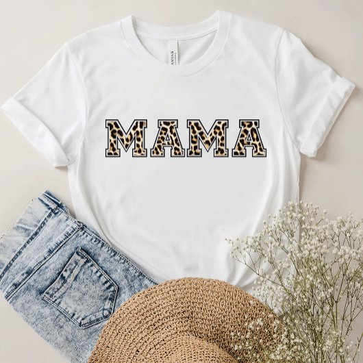 T-shirt Empreinte de léopard WILD Mama