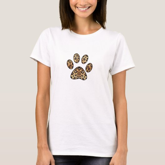 T-shirt Empreinte de patte avec éclat de léopard doré et n (Devant)