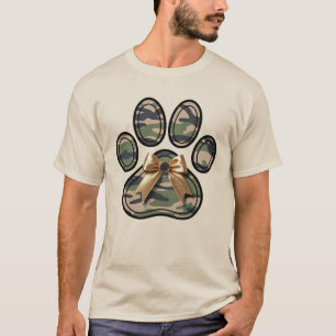 T-shirt Empreinte de patte Camo Coquette Bow Amoureux des