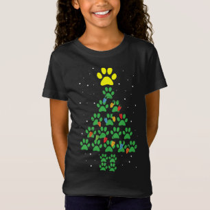 T-Shirt Empreinte de patte Chien Chiot Noëls Cool X-M