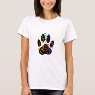 T-shirt Empreinte de patte De Chien Avec Confetti Et Strea