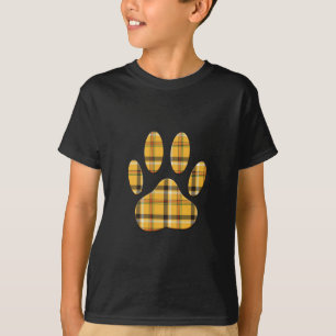 T-shirt Empreinte de patte de chien Tartan