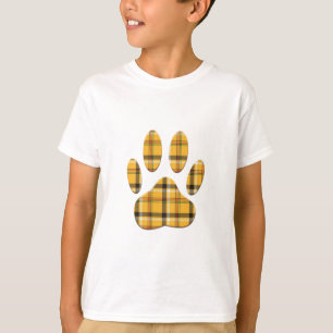 T-shirt Empreinte de patte de chien Tartan