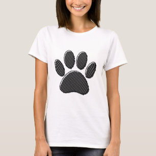 T-shirt Empreinte de patte de chiot rayé noir et blanc