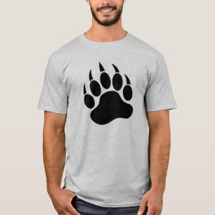 T-shirt Empreinte de patte d'ours noir devant et derrière