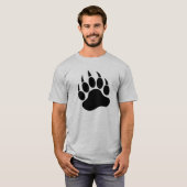 T-shirt Empreinte de patte d'ours noir devant et derrière (Devant entier)