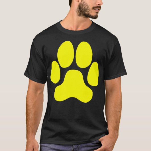T-shirt Empreinte de patte jaune pour Amoureux de les chie (Devant)
