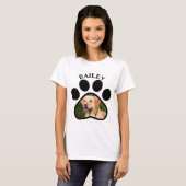 T-shirt Empreinte de patte photo de chien ou de chat pour  (Devant entier)