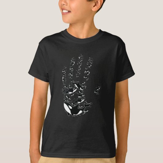 T-shirt Empreinte des enfants Orca Tueur Baleine (Devant)