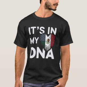 T-shirt Empreinte digitale cœur drapeau ADN héritage mexic