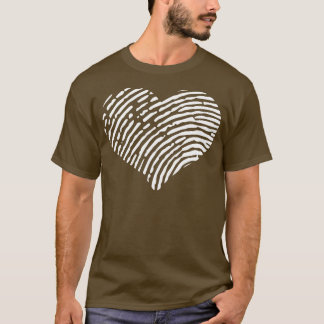 T-shirt Empreinte digitale de cœur Amour Blanc