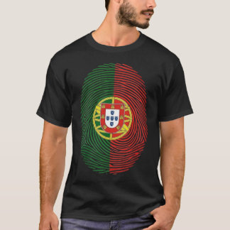 T-Shirt Empreinte Digitale Drapeau Portugal avec A