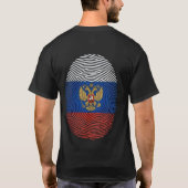 T-Shirt Empreinte Digitale Drapeau Russie avec Arm (Dos)