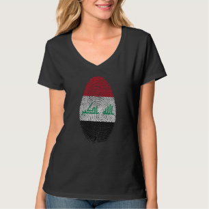 T-shirt Empreinte digitale du drapeau de l'Irak C'est dans