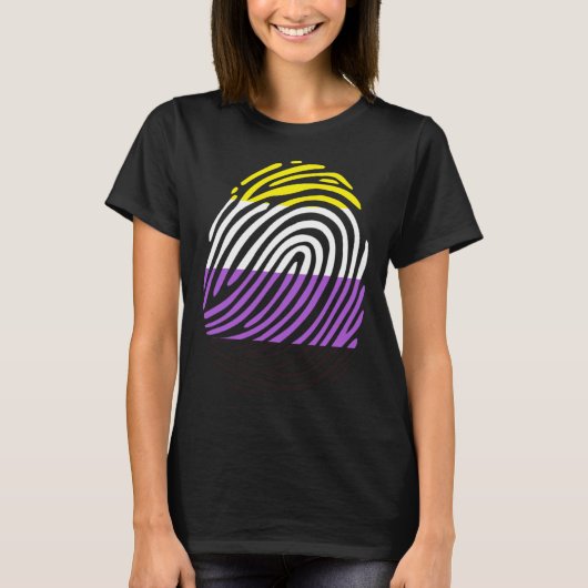 T-shirt Empreinte digitale non binaire (Devant)