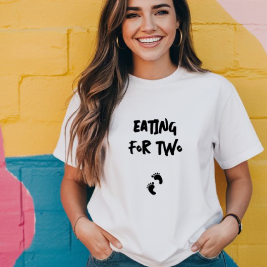 T-shirt Empreinte humoristique de grossesse noir