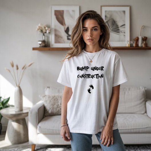 T-shirt Empreinte humoristique de grossesse noir