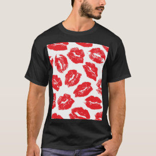 T-shirt Empreinte Kiss Lèvres rouges : Vintage sans fil