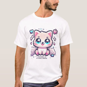 T-shirt Empreintes de chiot Kawaii sur mon coeur, pour tou