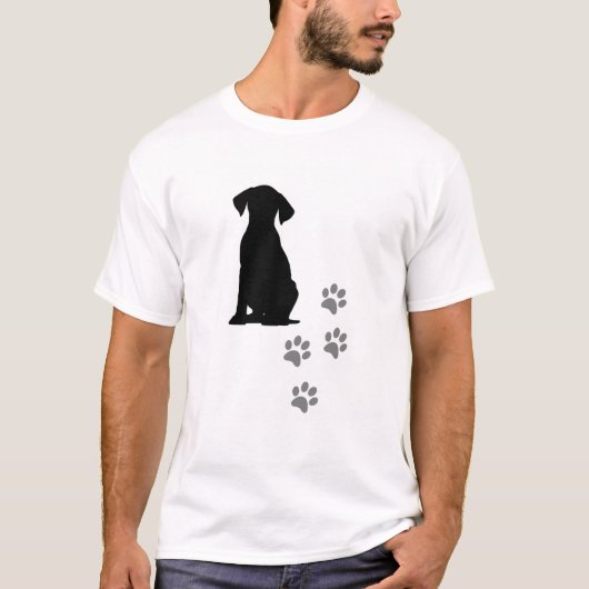 T-Shirt Empreintes de Pattes & Chien Mignon – Dog (Devant)