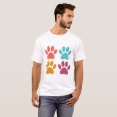 T-shirt Empreintes de pattes de chiens cool (Devant entier)