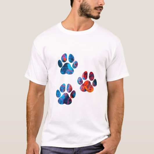 T-shirt Empreintes de pattes de chiens - Encre dans l'eau (Devant)