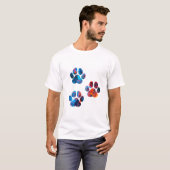 T-shirt Empreintes de pattes de chiens - Encre dans l'eau (Devant entier)