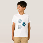 T-shirt Empreintes de pattes de chiens - Vagues de plage e (Devant entier)