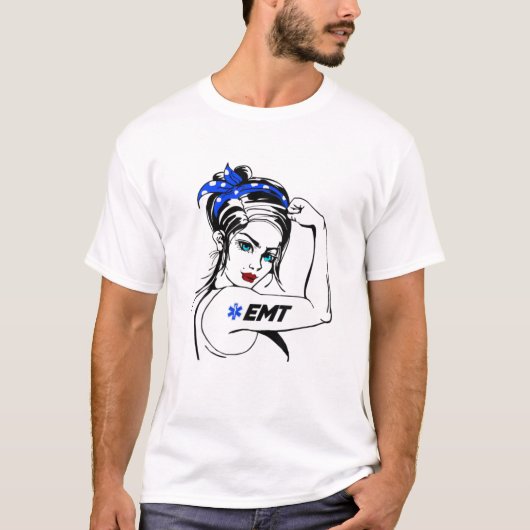T-shirt EMS Urgence EMT Rosie Le Riveter (Devant)