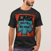 T-shirt EMS vous tombez nous portons étoile bleue et rouge (Devant)