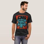 T-shirt EMS vous tombez nous portons étoile bleue et rouge (Devant entier)