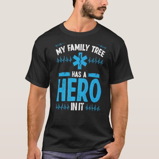 T-shirt EMT Family Tree Hero Paramedic Ambulance Tech Heal (Devant)