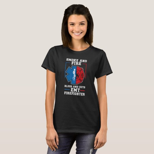 T-shirt Emt Firefighter Ems Fire Et Guts Firefighter Emt (Devant entier)