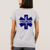 T-shirt EMT pour femmes Paramedic Star of Life Nom personn (Dos)