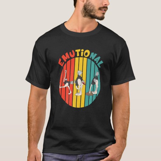T-shirt Ému Créatif Émotionnel Oiseau (Devant)