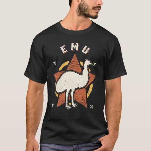 T-shirt Emu Vintage Retro Classic Animal (Devant)