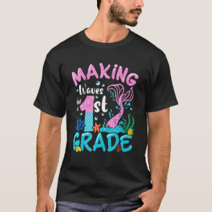 T-shirt En 1ère Année Sirène De Retour À L'École Filles Cu