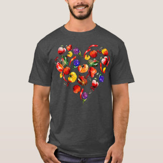 T-shirt En amour avec les légumes Vegan Valentines Jour Ca