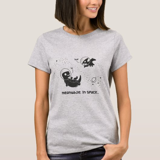 T-shirt En attendant dans l'espace - gris (Devant)