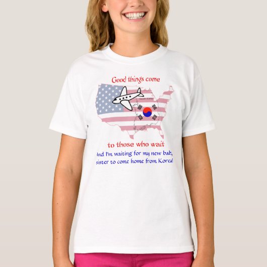 T-shirt En attente de ma petite soeur (Corée) (Devant)