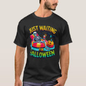 T-shirt En attente d'Halloween squelette Éffrayant été (Devant)