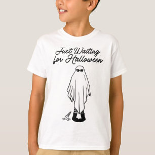 T-shirt En Attente Du Halloween Éffrayant Fantôme Hal D'Ét